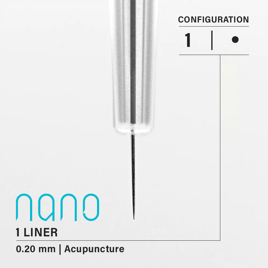 Vertix Nano Round Liner 1本針 / 0.20mm / Acupunture Taper （20Pack）