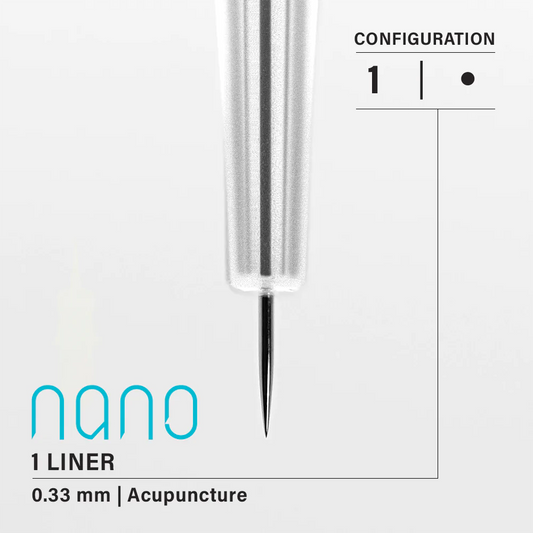 Vertix Nano Round Liner 1本針 / 0.33mm / Acupunture Taper （20Pack）