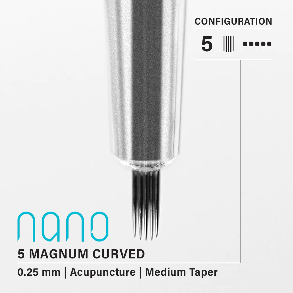 Vertix Nano Curved U Magnum 5本針 / 0.25mm / Medium Taper （20Pack）